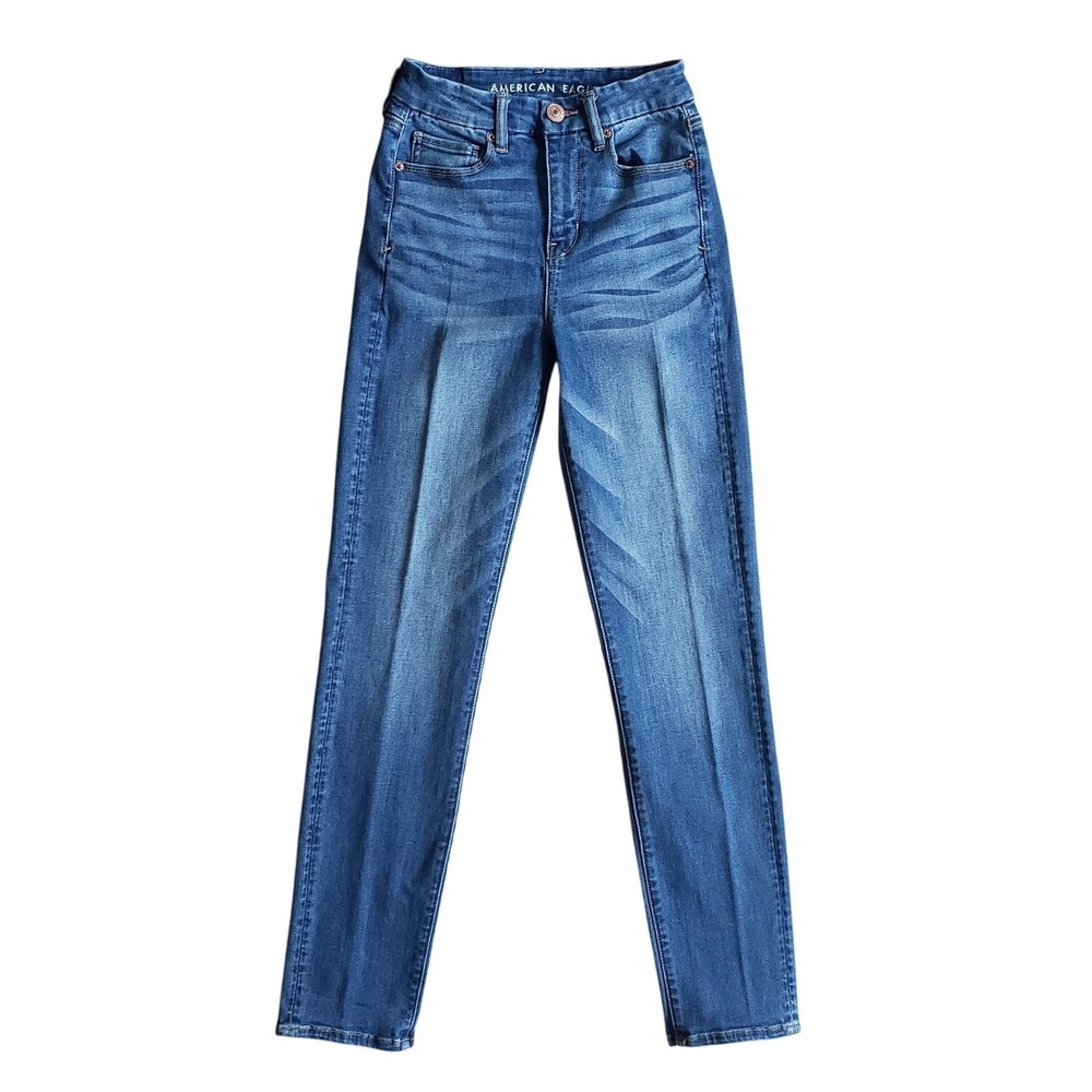 American Eagle Jeans Womens 2 Curvy Blue Hi Rise Skinny Ne(x)t Level Stretch
